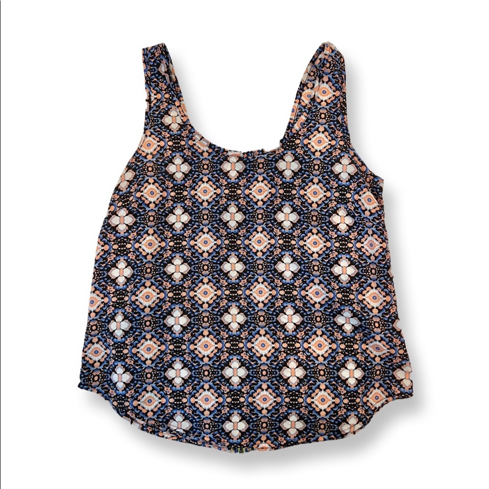 Printed Zipper Back Tank